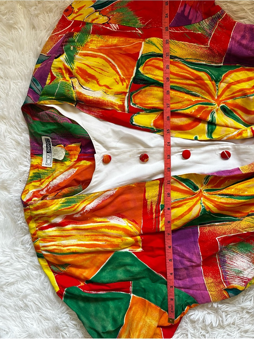 90s Vintage Colorful Floral Patchwork Women's Romper 3X - Picture 15 of 16